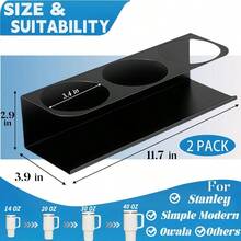 LAN 2 Pack Magnetic Cup Holder For Stanley 30 40 Oz Water Bottle Tumbler Organizer Holder Heavy Duty For Fridge Compatible With Stanley Cup AccessoriesGS4835 - màu đen - Xem 4