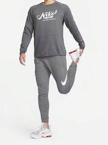 Sudadera de entrenamiento de cuello redondo de punto ligero DRI-FIT nueva de NIKE para hombres FN3290-068 - Gris - Ver 5