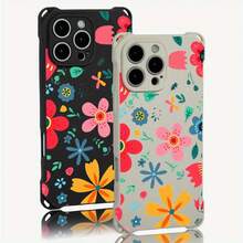 Funda para teléfono (1 unidad). Diseño con estampado floral de dopamina. Incluye orificios para colgar en las cuatro esquinas. Compatible con 12 Pro, 16, 15, 14 Plus y 13. Funda blanda impresa en TPU. - Colores mixtos 1 - Ver 6