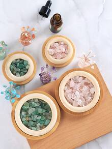 天然水晶精油扩散器（仅扩散器，不含精油），小型房间被动扩散器，适用于卧室、浴室、个人办公桌装饰、礼物和赠品 - 彩色 - 查看 2