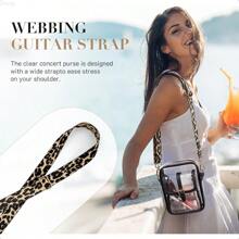 Missnine Clear Bag Stadium Approved PVC Crossbody Purse For Women Transparent Shoulder Concert Bag With Guitar Strap