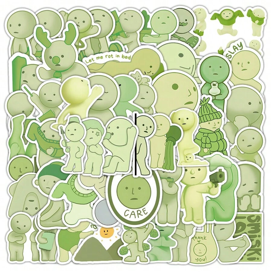 50张时尚乙烯基贴纸，适用于剪贴簿、日记本、笔记本、笔记本电脑、保险杠、滑板、水瓶、电脑、手机，是返校季剪贴簿用品的必备品，趣味贴纸，笔记本电脑贴纸，Kindle手机贴纸。 - 彩色 - 查看 1