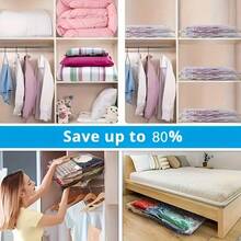 12pcs/Set PA+PE High Thickness Material Vacuum Storage Bags With Hand Pump, Independent Packaging Large Capacity Transparent Design, Space Saving And Sealing Items. Suitable For Clothes, Bedding, Dorm, Wardrobe, Moving Or Under Bed Use, Travel Essentials - Blue and White - View 4
