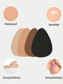 Cubierta para pezones invisible con efecto push up, en beige/café/negro, sin espalda ni tirantes, adecuada para tallas de sujetador de la B a la E