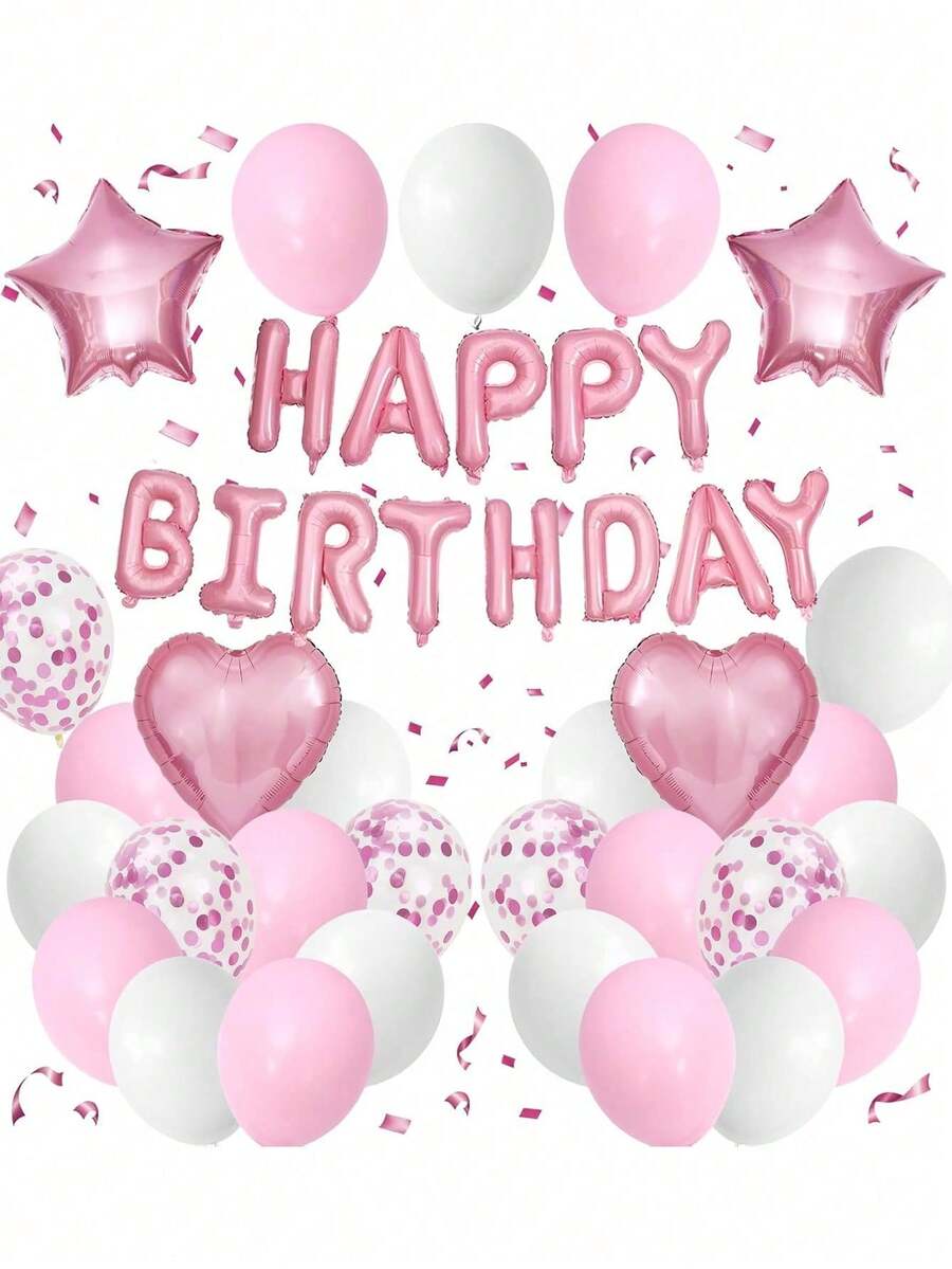 Pink Birthday Decorations Are Suitable For Both Boys And Girls. Pink And Red Balloons Are Perfect For Baby Birthday Parties, Baby Themed Parties, And Baby Showers