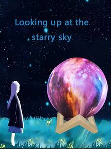 1 件手绘 DIY 星空星球月亮小夜灯，手工绘图涂鸦绘画手工制作，适合万圣节、圣诞节、感恩节、情人节、斋月等节日、日常礼物 - 多色光 - 查看 8