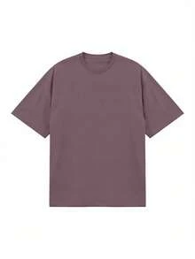 Blueplus Men's Summer Cotton T-Shirt, 220g Weight, 100% Cotton, A Certain Thickness, Versatile And Comfortable To Wear, Very Suitable For Running, Sports, Outdoor Entertainment, | Holiday Gift - 紫紅色 - 查看 2