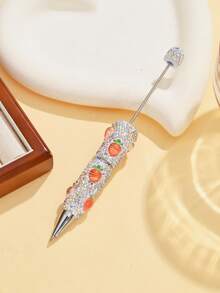 1/3/5/10pcs Multi-Color Luxury Fruit Crystal Beads Pen Refill, Black Ink, Smooth Writing, Full Covered Rhinestone Ballpoint Pen, Creative DIY Jewelry Pen, School/Office/Study Supplies, Gift