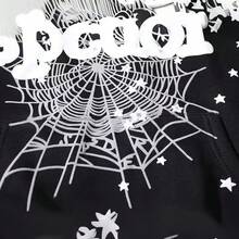 Men Hoodies With Spider Web I Love Heart Foam Logo Oversized Fit Casual Pullover Hooded Sweatshirt Hoodies For Men Ropa De Hombre - 黑色 - 查看 4