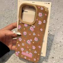 Funda de piel sintética suave con diseño rosa y lente alta para phone 16 Pro, 12, X, 15 Plus, XS, 13, 14 y 11. - Colores mixtos 1 - Ver 4