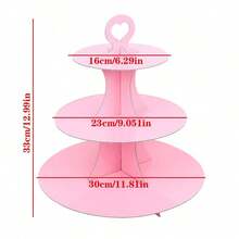 1 pieza Soporte para exhibir pastel de unicolor, plegable para fiestas, comidas, exhibición de pasteles de cumpleaños y postres, con opciones de varios colores, apto para reuniones en el hogar - Multicolor - Ver 2