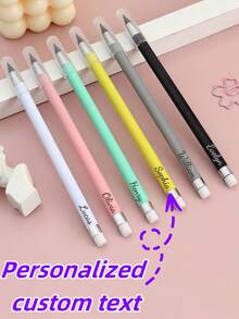 定制款永不干涸铅笔，先进技术，永不断墨，马卡龙色系，无需削尖，不易折断，可擦除，返校季必备，多功能，装饰性强，可重复使用，时尚现代，色彩缤纷，可爱复古，卡通风格，卡哇伊风，可定制，个性化，独一无二，适用于员工、客户、学生、商务/工作/办公、学校、办公及学习用品、圣诞装饰，书写流畅 - 彩色 - 查看 10