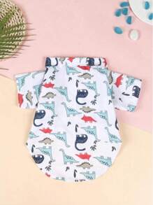 4pcs/Set Pet Hawaiian Shirts, Animal Style Dog T-Shirts With Floral & Coconut Tree Prints, Breathable Pet Shirts For Small To Medium Pets, Suitable For Summer Beach Dog/Cat Clothes