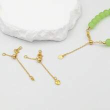 2pcs Heart-Shaped Extender Chain, Copper Adjustable Extensible Chain Connector For DIY Jewelry Making, Used For Necklaces, Anklets, Key Chains