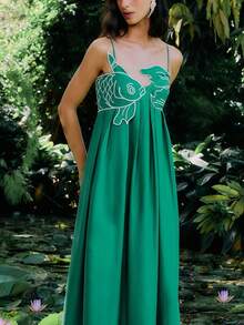 Fish Top Maxi Dress For Women Y2k Solid Color Casual Long Dress Spaghetti Strap Sleeveless Backless Dress Streetwear