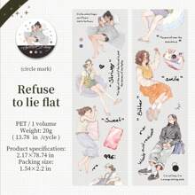 1 Roll Creative Student Diary DIY Material, Base Collage Tape, Office Worker Series, Suitable For Gifts, Office, Home, Marking, Labeling, Classroom, Entertainment Toys, Student Diary Creative Retro Scrapbooking Material, DIY Decorative Stickers, School Supplies, Back To School