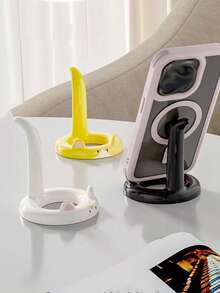 1pc Cute Cat Phone Stand, Creative Desk Decor Accessory Holder For Streaming, Dorm Room Bedside