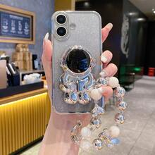 [宇航员手环] 太空舱防震/TPU 硅胶软边女式/男式高级保护壳，带防尘孔，加厚边缘，豪华手机壳适用于三星和 [太空舱防震 + TPU 硅胶软边 PC 硬壳全覆盖女式/男式高级保护壳带支架] 适用于 OPPO A5X/C1/2345678/9/987654321，OPPO 防水防摔防刮 - 銀色 - 查看 2