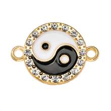 6 Stücke/Set DIY Schmuckverbinder, Schwarz & Weiß Yin Yang Legierung Taoistische Serie Ohrringe, Armbänder, Anhänger Handarbeits Materialien - Tratsch - Übersicht 9