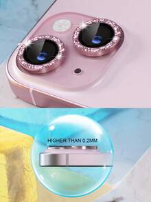 BOLLYMORE 3片装粉色金属环摄像头镜头保护膜，兼容 17 Pro Max / 17 Pro / 17 Air / 17 / 16 Pro Max / 16 Pro / 15 Pro Max / 15 Pro / 14 Pro / 13 Pro / 12 Pro / 11 Pro Max：9H硬度钢化玻璃 - 兼容手机壳设计，防指纹涂层，奢华美观，提升夜间拍摄效果（无气泡，兼容闪光灯，高清晰度） - 粉色 - 查看 6