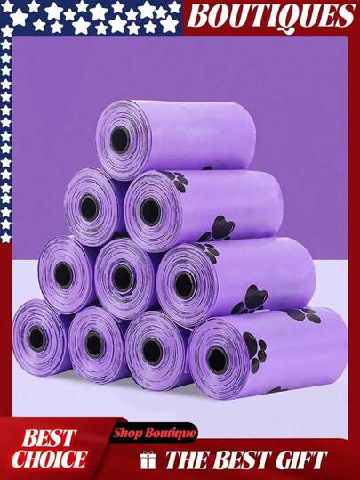 10 Rolls/150pcs Dog Poop Bags - Durable Polyethylene Pet Waste Bags, Leak-Proof, Easy Tear, Portable, Suitable For Outdoor Use - Designed For Dog Owners - Ideal For Walking And Outdoor Activities - Great Gift For Dog Lovers