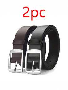 2条装男士时尚PU皮腰带，简约复古设计，光滑扣环，适合男士日常穿着，秋季、万圣节、秋冬季配饰，适合青少年、年轻男士，休闲、户外、运动、度假，毕业礼物、生日礼物，日常穿着，万圣节，休闲，商务，街头，波西米亚风，西部风，户外，男士礼物，丈夫，男友，父亲，圣诞礼物 - 彩色 - 查看 7