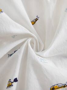 秋季小男孩汽车印花衬衫 - 白色 - 查看 7