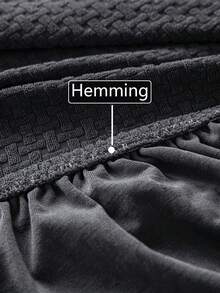 1pc Plush Fabric Jacquard Sofa Slipcover, Solid Color Sofa Protector, Pet Friendly Anti-Slip Anti-Dirt Anti-Scratch, Suitable For All Seasons, Stretchy Machine Washable For 1/2/3/4 Seater Sofa, Liquid Spill Proof - Dark Grey - View 7