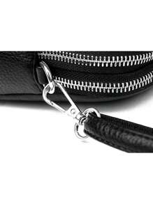 Bolso de mano de unicolor y suave para mujer, bolso de hombro cruzado de lujo de 2025 para mujer