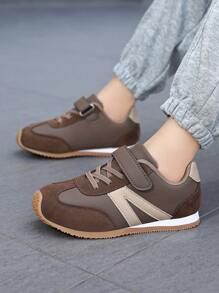 1pair Unisex Lightweight Casual Sneakers With Soft Sole, Straps, Easy To Wear, Ideal For Spring And Autumn New Fashionable Casual Sneakers For Boy, Girl, Kids, Versatile Matching Footwear Kids' Breathable Casual Sports Shoes, Boys And Girls Athletic Trainers