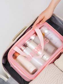 3 件/1 件 PVC 防水化妆包、透明大容量浴室包、PU 防水便携式洗漱包、女士手持旅行收纳包、PVC 透明大容量化妆收纳包、悬挂式洗漱包旅行必备包，适合学校度假度假返校用品洗漱包防水洗漱包