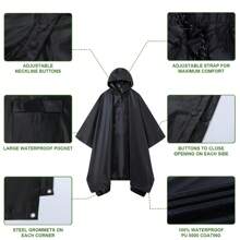 Poncho de ploaie multifuncțional 3 în 1 cu glugă și nasturi la decolteu, pelerină de ploaie portabilă cu buzunare, jachetă de ploaie ușoară pentru activități în aer liber pentru adulți