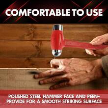 YIYITOOLS - Martillo muerto de 24 onzas (24 onzas), bola de doble cabeza, golpe plano, antideslizante, 1.5 libras, naranja (YY--001) - Martillo de bola de 24 oz - Ver 8