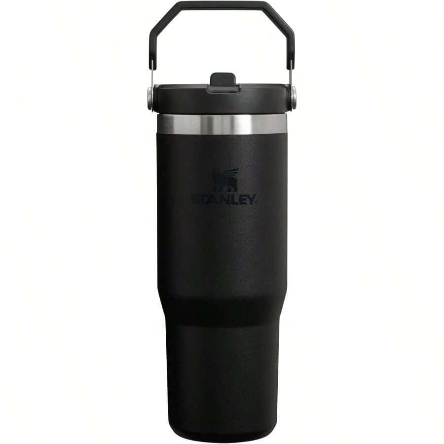LAN IceFlow Stainless Steel Tumbler Vacuum Insulated Water Bottle For Home Office Or Car Reusable Cup With Straw Leak Resistant Flip Cold For 12 Hours Or Iced For 2 Days Black 2.0 30ozGS4835 - 黑色2.0-30盎司 - 查看 1