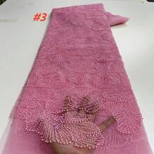 Luxury African Heavy Beads Lace Fabric 2025 High Quality Nigerian French Mesh Sequined Lace Material For Women Wedding Dresses Sewing