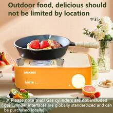Maxsun 1 pièce mini cuisinière à gaz portable de puissance 2,1 kW, cuisinière de pique-nique de camping en plein air en acier inoxydable avec boîte de rangement en plusieurs couleurs, cuisinière de camping au gaz butane pour cuisine, articles de cuisine, cuisine de camp