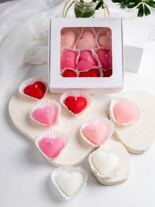 Velas con forma de corazón, velas de aromaterapia, velas con forma artesanal, DIY, props para fotos, adornos creativos, regalos de decoración de cumpleaños, para decoración del hogar, decoración de bodas, velas, decoración de habitaciones, regalo del Día de la Madre, regalos para damas de honor, velas, velas rosas, velas sin llama, velas perfumadas, bodas, velas