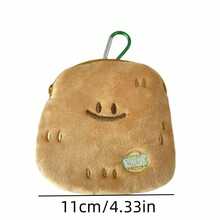 Cute Smiling Yellow Sweet Potato Coin Purse, Cartoon Sunshine Sweet Potato Plush Pouch - Yellow - View 4