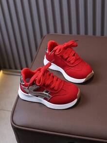 1双全新儿童系带软底休闲户外时尚运动鞋 - 紅色 - 查看 4