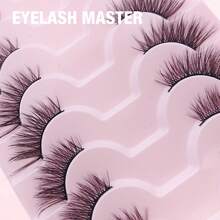 9 Pares de Cílios Postiços Estilo Olho de Gato Curtos e Macios de Fio e Meia Pálpebra, Falsos de Mink 3D, Adequados para Maquiagem Natural, Tiras de Cílios, Cílios, Cílios Postiços