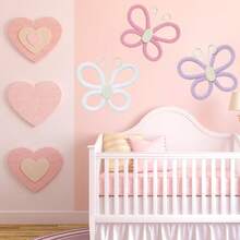 2pcs 3D Handmade Woven Butterfly Wall Decor, Nordic Boho Style! Cute Wall Hanging Ornaments For Kids Room, Living Room, Bedroom, Home Decor, Daily & Holiday, Shopping Mall Atmosphere Props, Create A Cozy Space - Multicolor - View 7