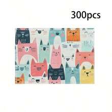 1/4/6 Kolorowe lniane podkładki stołowe z wzorem kota, 30 * 45 cm, wodoodporne, prostokątne podkładki z poliestru, stosowane w gospodarstwach domowych, dekoracjach restauracji, do spożywania posiłków wewnątrz i na zewnątrz, nadające się do prania w pralce, mogą być używane jako prezenty. - Wielokolorowe - Zobacz 13