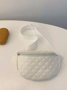 Embroidered Fashionable PU Leather Waist Bag For Teenagers, Girl's Crossbody Coin Purse