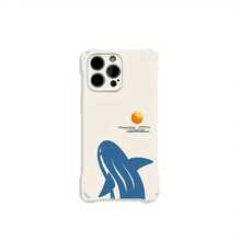 Funda para teléfono con diseño de ballena, compatible con phone 16 Pro/15 Plus/14/13/12. Anticaídas, antideslizante, ligera, con cordón para colgar en las cuatro esquinas. Protección completa. Lentes de TPU suaves de alta calidad con cordón para colgar. - Blanco - Ver 2