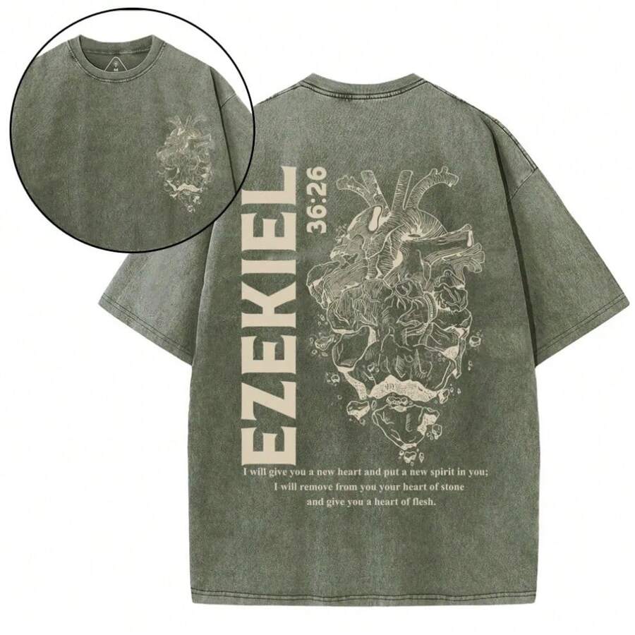 230g Double-Sided Washing, Giving Heart Printed T-Shirts, High-Quality Batik Cotton Vintage Fashion Brand T-Shirts, Men's T-Shirts, Beach Necessities, Summer T-Shirts, Holiday Gifts, Perfect Gifts.