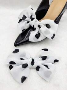 2pcs Elegant Fabric Butterfly Shaped Shoe Decor Fashion Accessories, Office Wear All Seasons