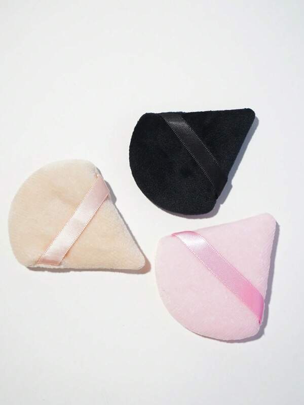 Set de 10/3/1 esponja de maquillaje triangular, borla para polvo, esponja plana para base, cojín de dedo