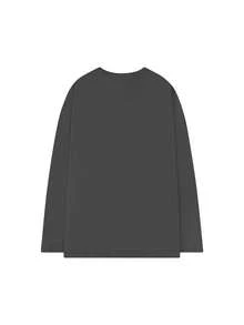 女士宽松长袖T恤，新款汗衫 - 深灰色 - 查看 8