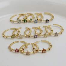 1pc Personalized Custom Gemstone Ring - Custom December Birthstone Small Flower Open Ring Custom Women's Fashion Ring As A Birthday Gift/Christmas Gift/Thanksgiving Gift/New Year Gift For Friends/Family/Partner