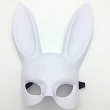 1 Stück schwarze Hasenmaske, Halbgesichtsmaske für Erwachsene, Halloween Party Kostüm Cosplay Requisite